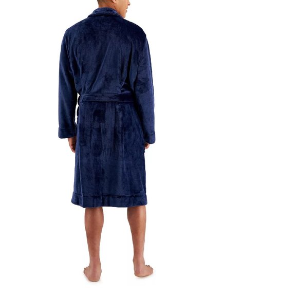 new BARITONE BLUE Club Room Super-Soft Plush Pajama Robe in Men's Size L / XL - Picture 2 of 6